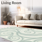 Cool Blue Swirl Abstract Fluid Rug