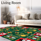 Festive Snowmen Jingle Bell Evergreen Garland Rug