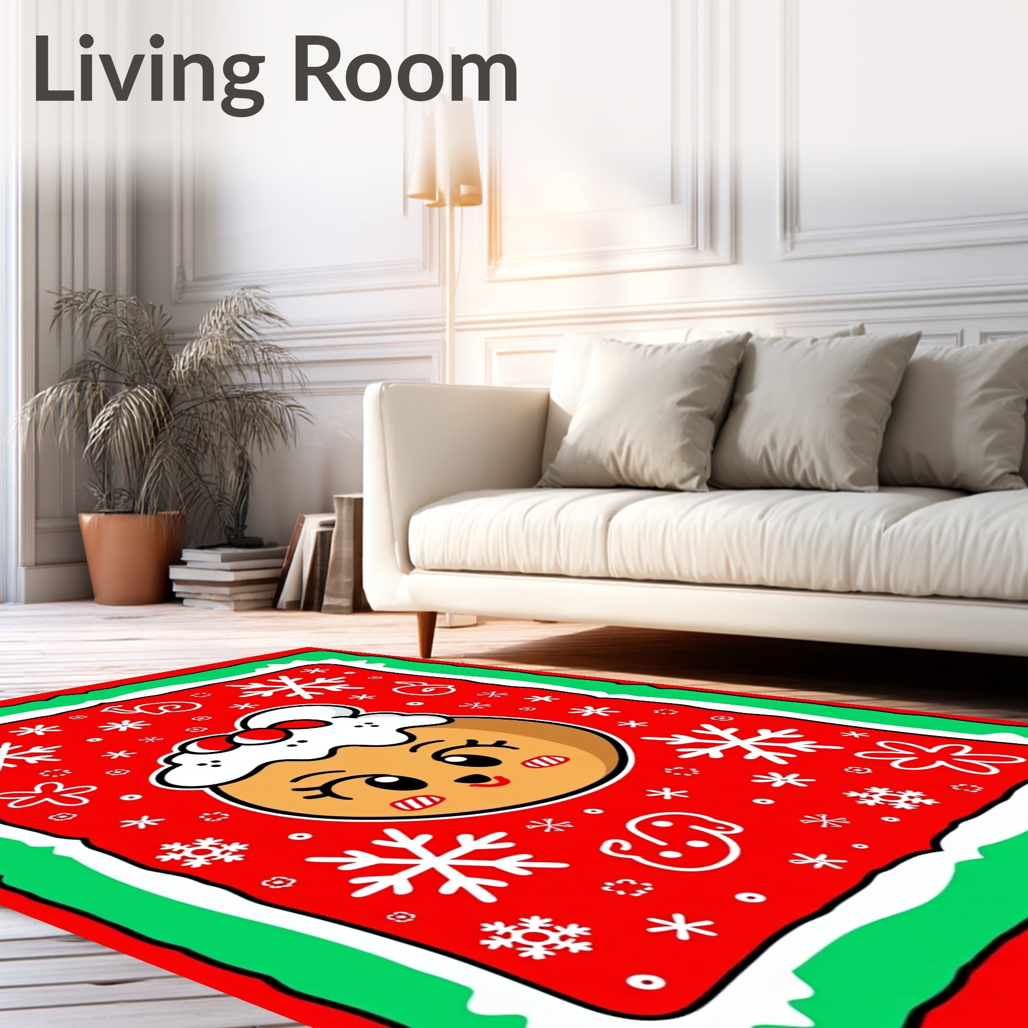 Festive Gingerbread Snowflake Charm Rug