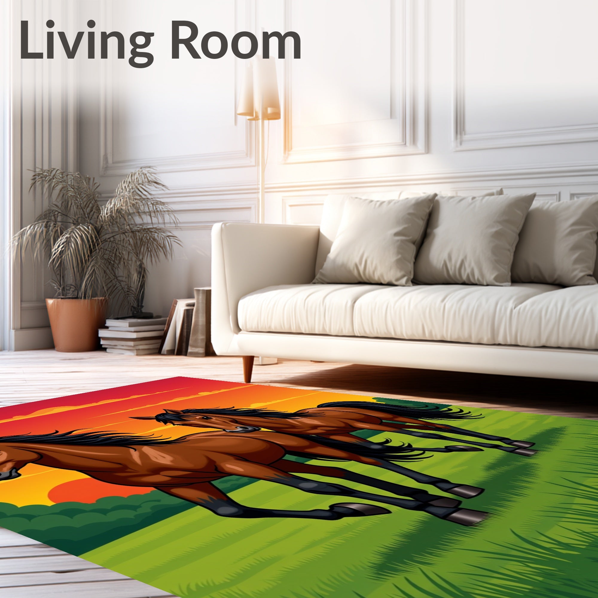 Sunset Gallop Two Horse Meadow Rug