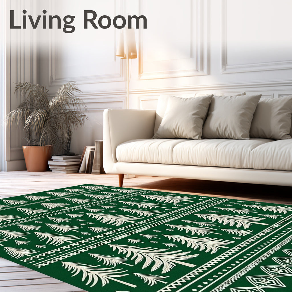 Christmas Forest Trees Border Rug