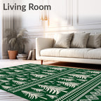 Christmas Forest Trees Border Rug