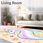 Pastel Unicorn Stars Swirl Rug