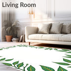 Lush Green Leafy Vine Border Rug
