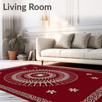 Crimson Medallion Star Border Rug