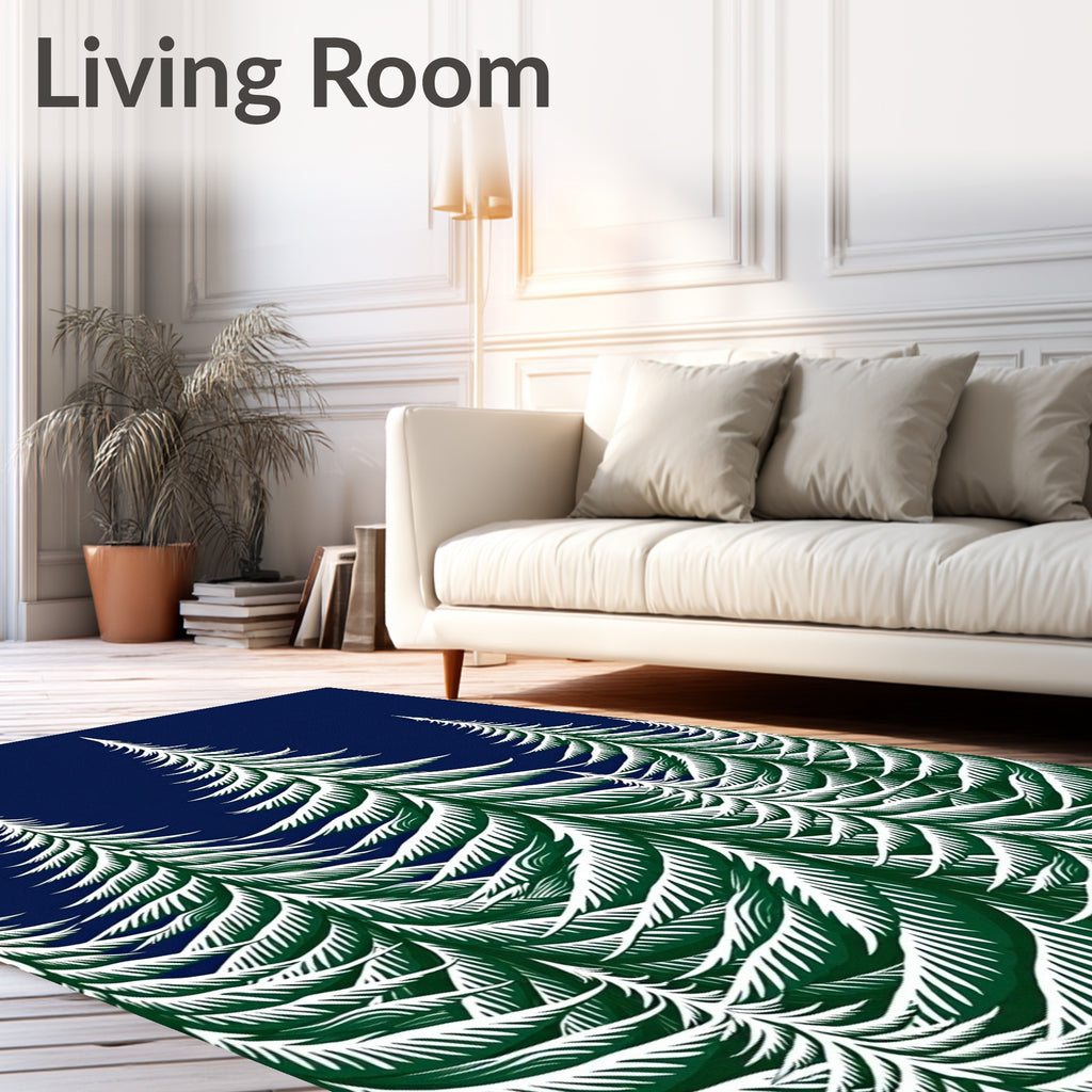 Dark Forest Pine Trees Rug