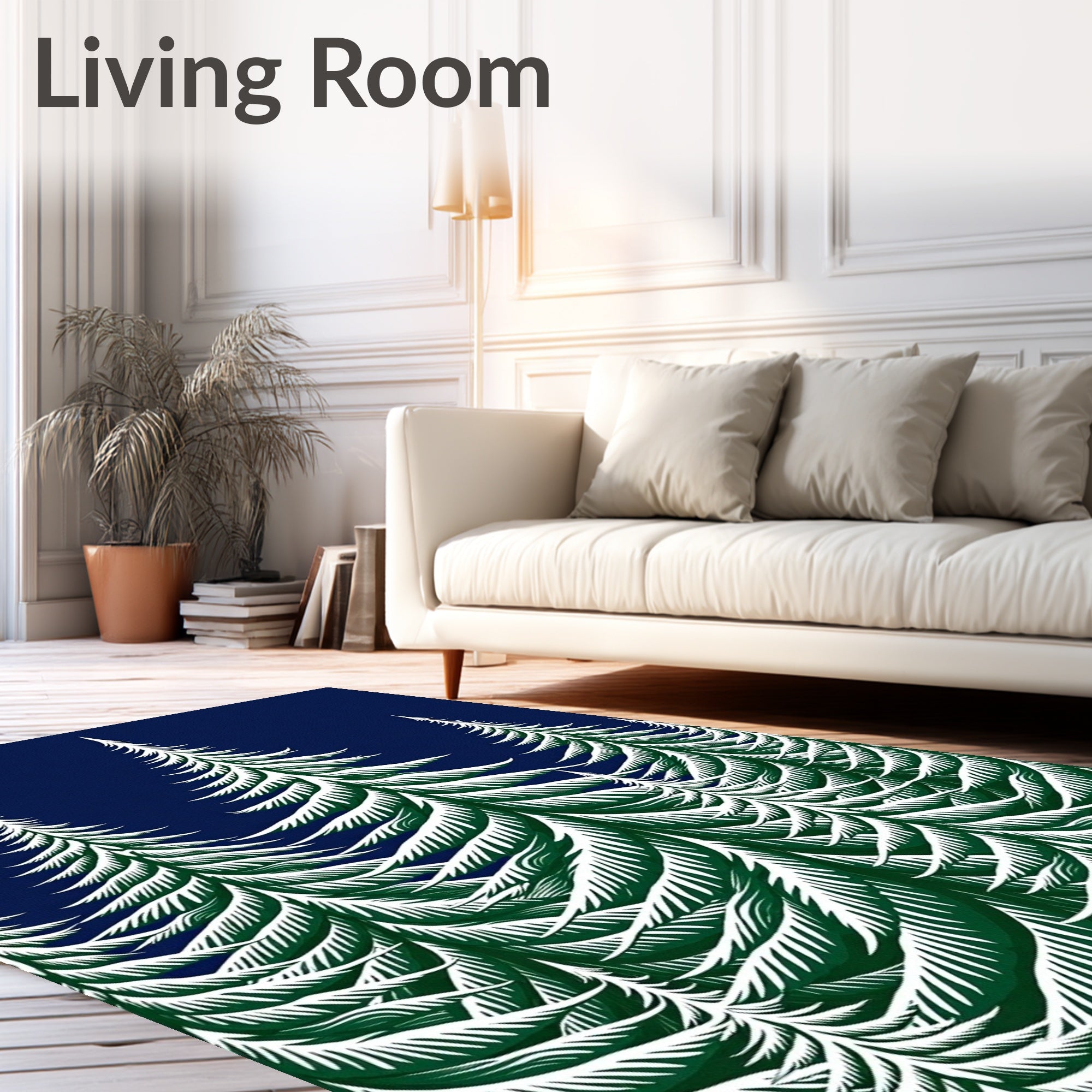 Dark Forest Pine Trees Rug