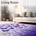 Deep Purple Butterfly Garden Field Rug