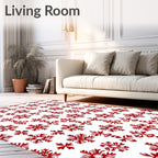 Crimson Snowflake Collection Arrangement Rug