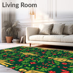 Golden Soldier Red Floral Garland Rug