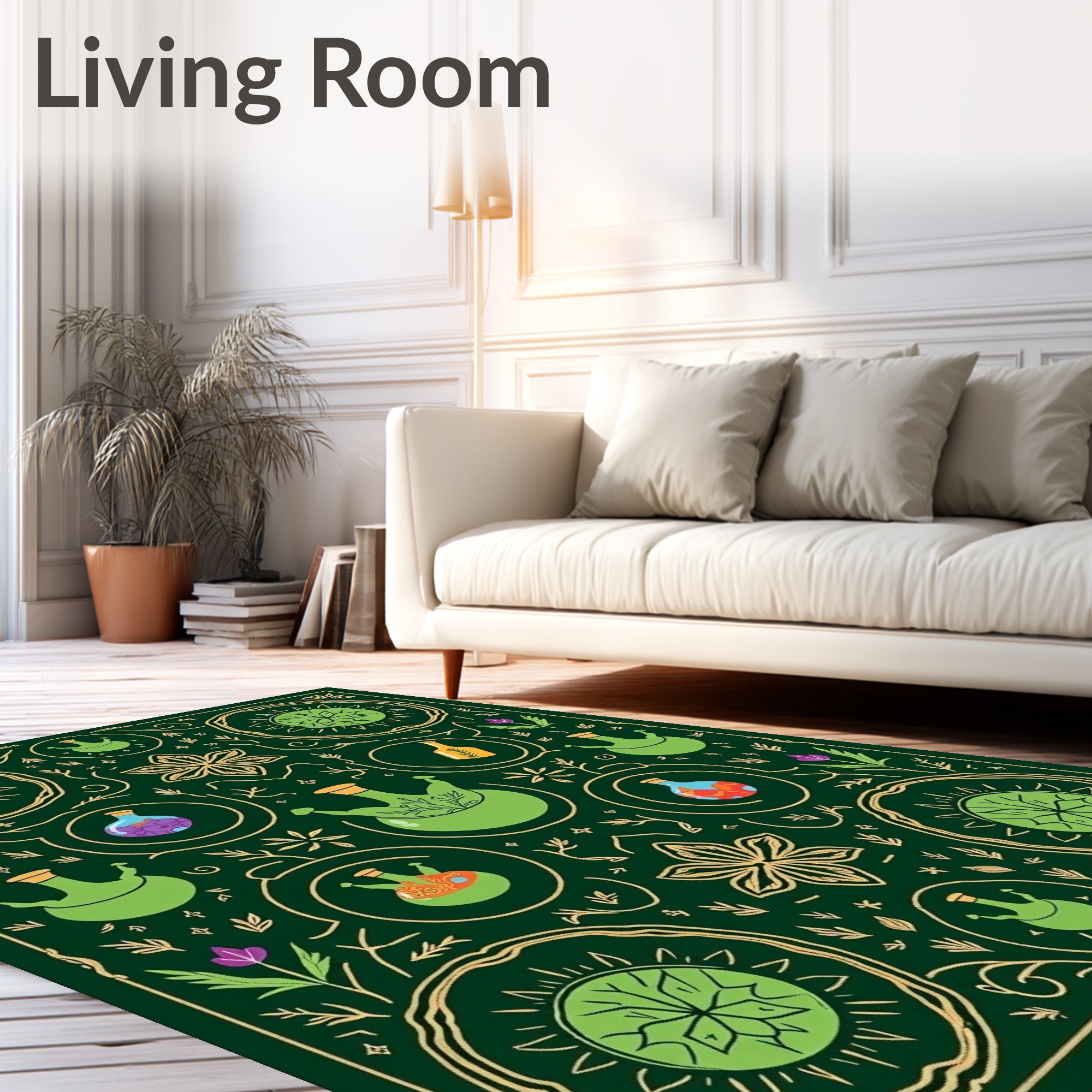 Enchanted Green Potion Alchemy Art Rug