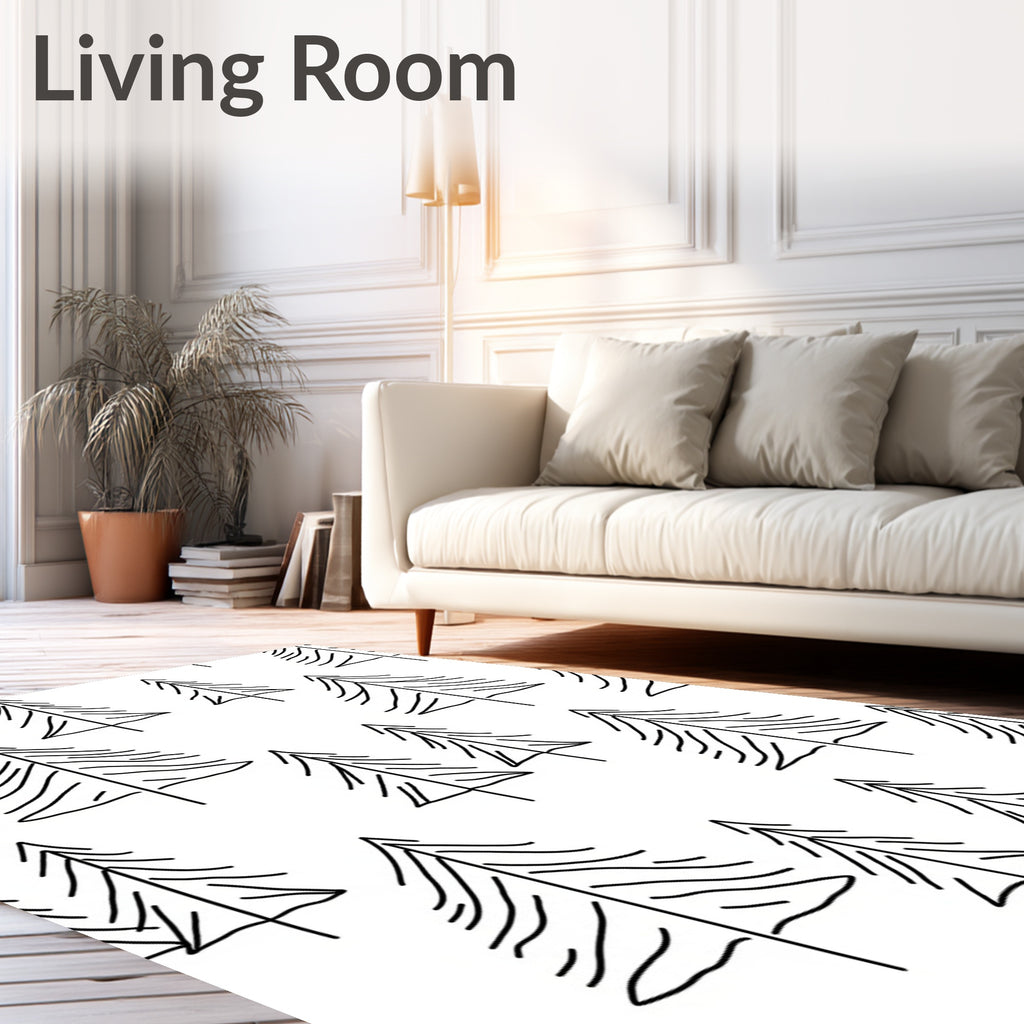 Minimalist Black Pine Tree Forest Rug