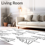Minimalist Black Pine Tree Forest Rug