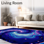 Cosmic Swirl Blue Pink Nebula Rug