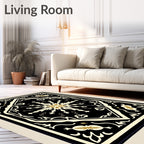 Black Golden Snowflake Medallion Rug