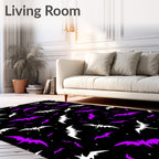Purple White Bat Cosmic Night Rug