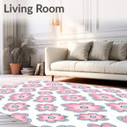 Playful Pink Pastel Floral Bloom Rug