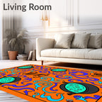 Orange Witches Brew Cauldron Whimsical Rug
