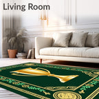 Golden Trophy Laurel Wreath Border Rug