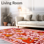 Whimsical Gnomes Autumn Gifts Pink Rug