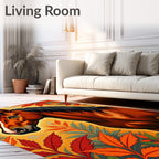 Autumn Horse With Red Foliage Rug