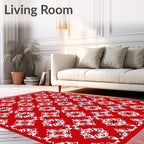 Bold Red Ornamental Medallion Rug