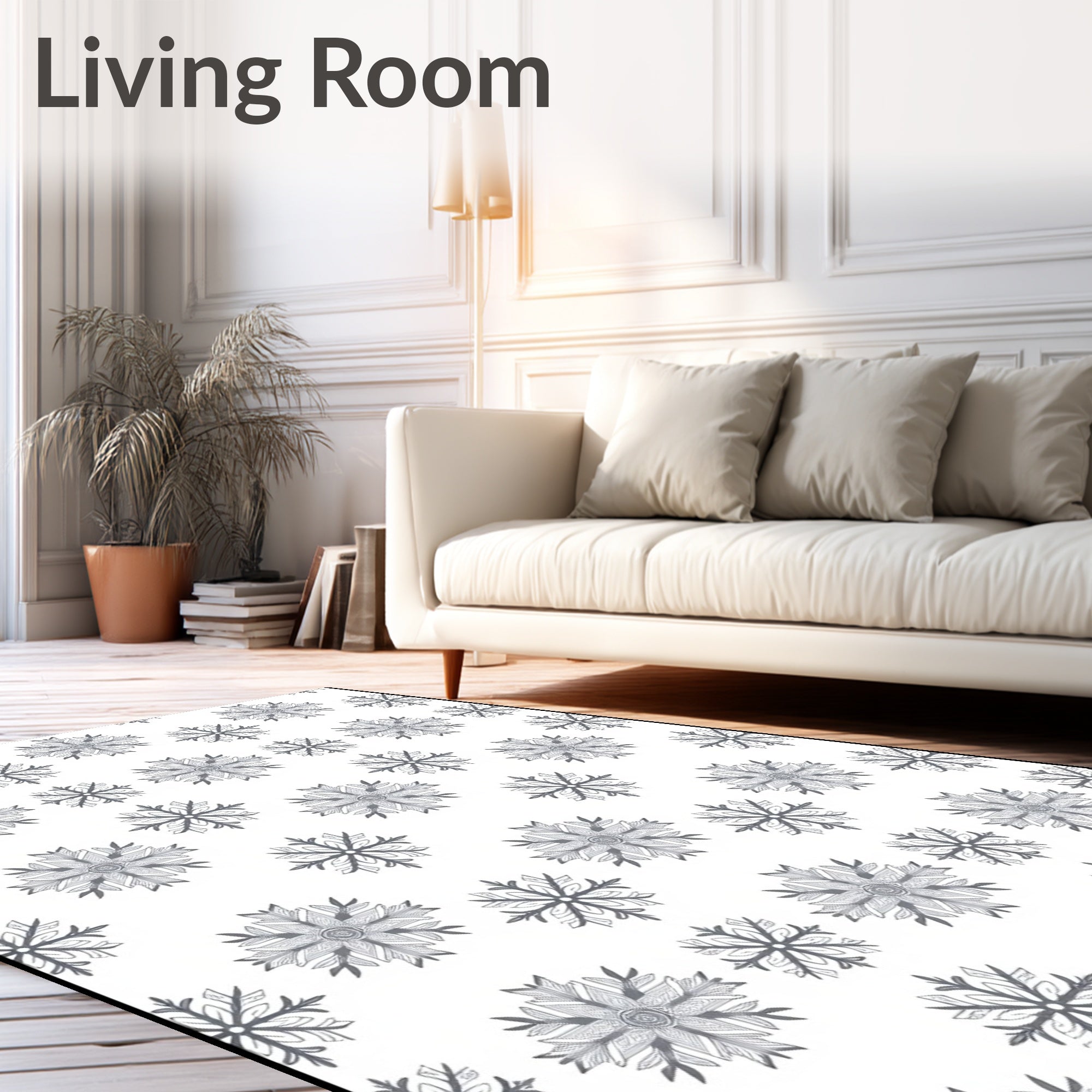 Gray Snowflake Collection Rug
