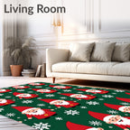 Red Gnome Snowflake Christmas Rug