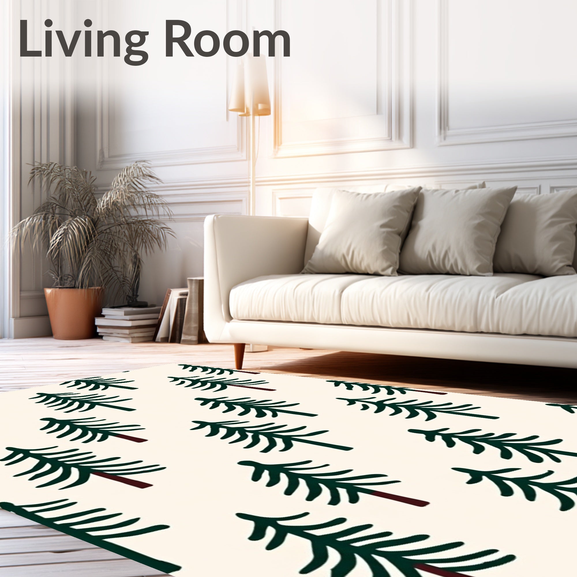 Dark Green Pine Forest Scatter Rug