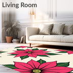 Radiant Pink Poinsettia Garden Rug