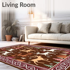 Woodland Reindeer Forest Border Rug