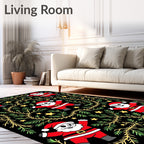 Festive Santa Claus Evergreen Star Meadow Rug