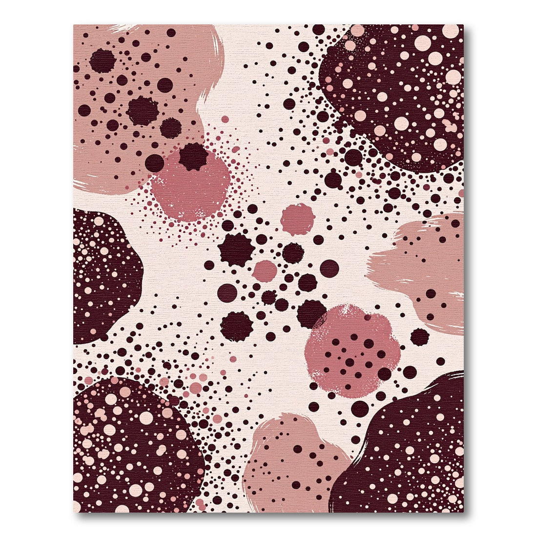 Dusky Pink and Burgundy Scatter Dot Rug