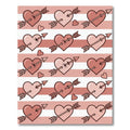 Pink Striped Hearts Arrow Motif Rug