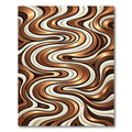 Lustrous Bronze Wave Cream Swirl Rug