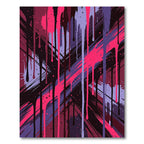 Vibrant Pink and Purple Abstract Drip Rug