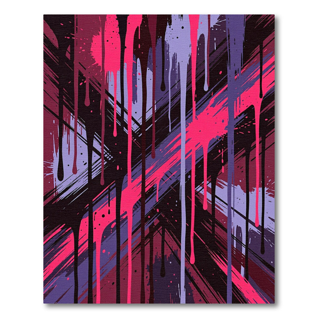 Vibrant Pink and Purple Abstract Drip Rug