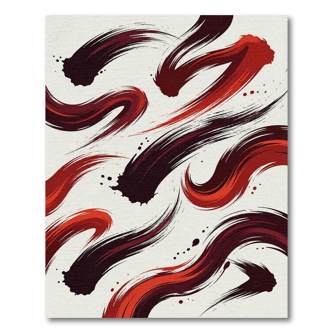 Bold Crimson Abstract Fluid Swirl Rug