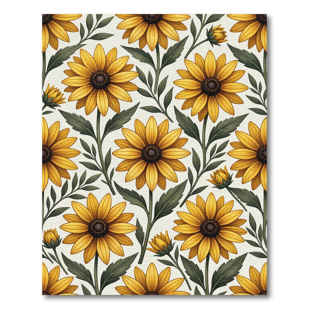 Sunny Yellow Sunflower Botanical Garden Rug