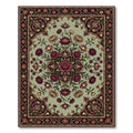 Vintage Sage Floral Medallion Rose Tapestry Rug
