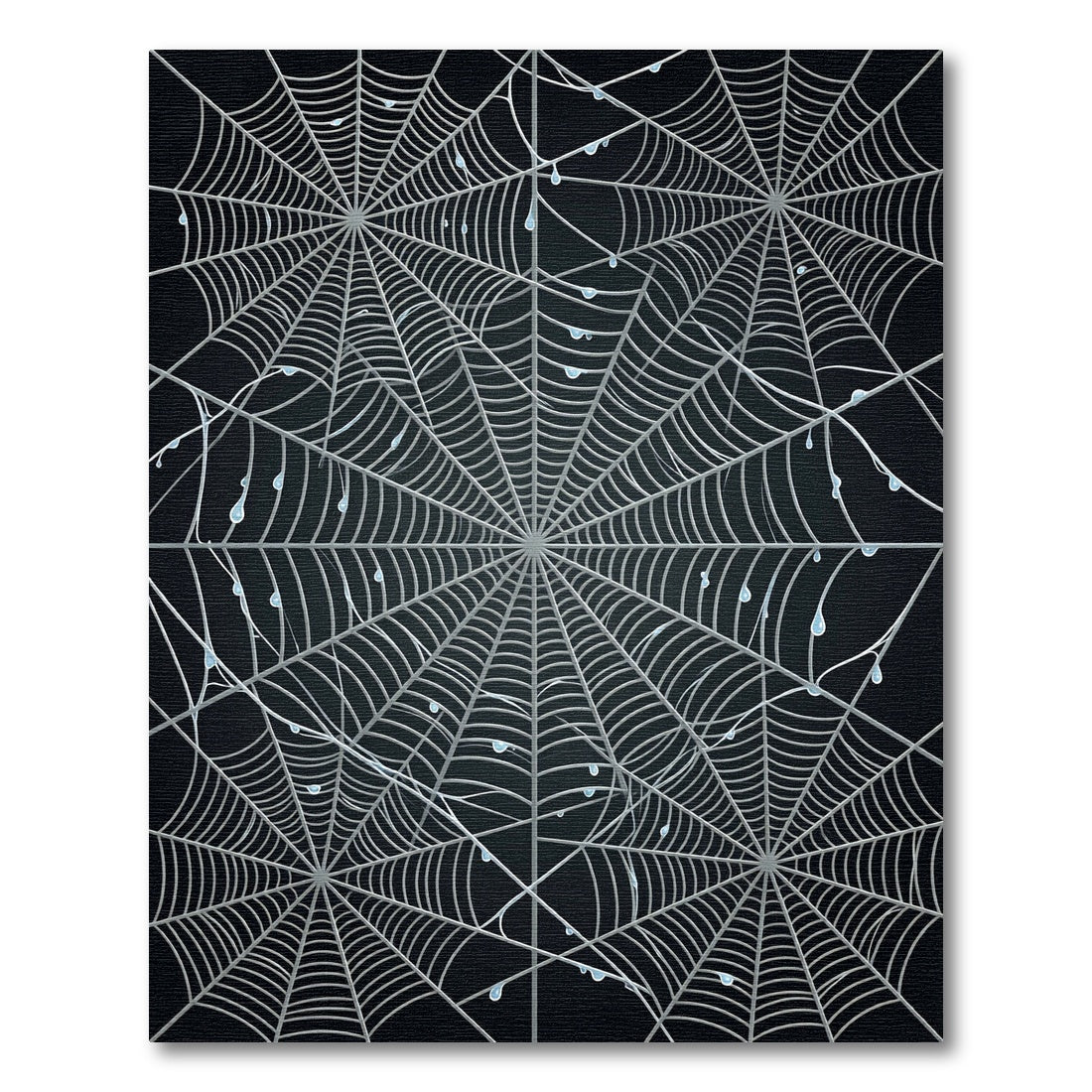 Silver Dewy Cobweb Arrangement Rug
