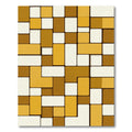 Retro Caramel Stacked Rectangles Rug