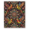 Vibrant Exotic Parrot Mandala Garden Rug