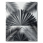 Monochrome Tropical Palm Leaf Art Rug