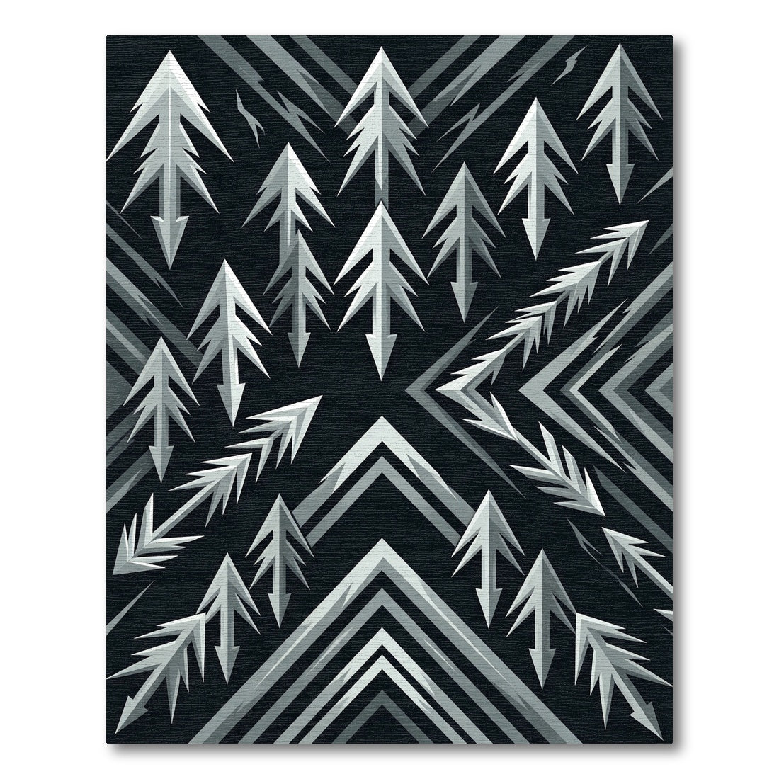 Geometric Silver Arrow Array Rug
