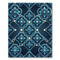 Azure Quatrefoil Chain Link Rug
