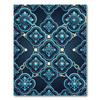 Azure Quatrefoil Chain Link Rug