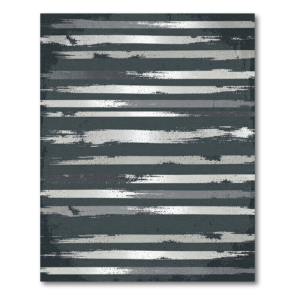 Grunge Gray Brush Stripe Rug
