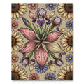 Floral Iris Sunflower Garden Medley Rug