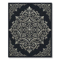 Ornate Silver Baroque Filigree Medallion Rug
